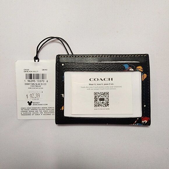 COACH CN032 DISNEY MINI SLIM ID CARD CASE BLACK MULTI Holiday - Picture 2 of 2